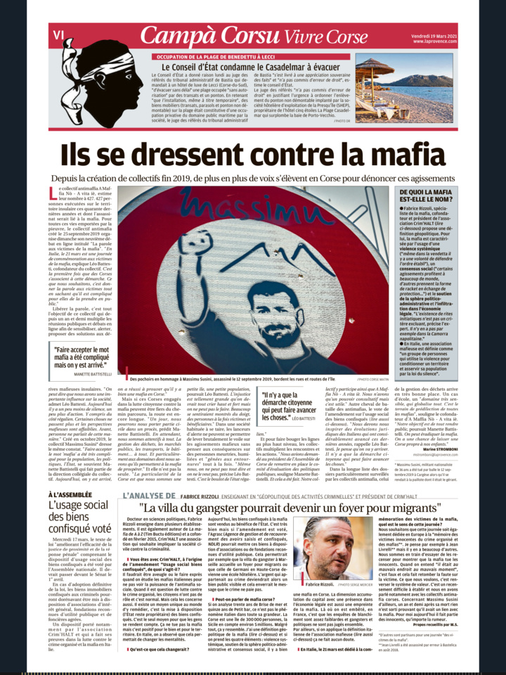 Reportage de"La Provence" la veille du débat "Parole aux victimes"