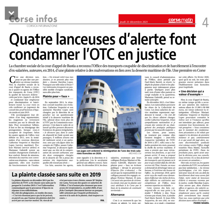 Contrairement aux allégations d'un procureur, la plainte déposée en 2014 par 4 lanceuses d’alerte n’a pas été classée sans suite !