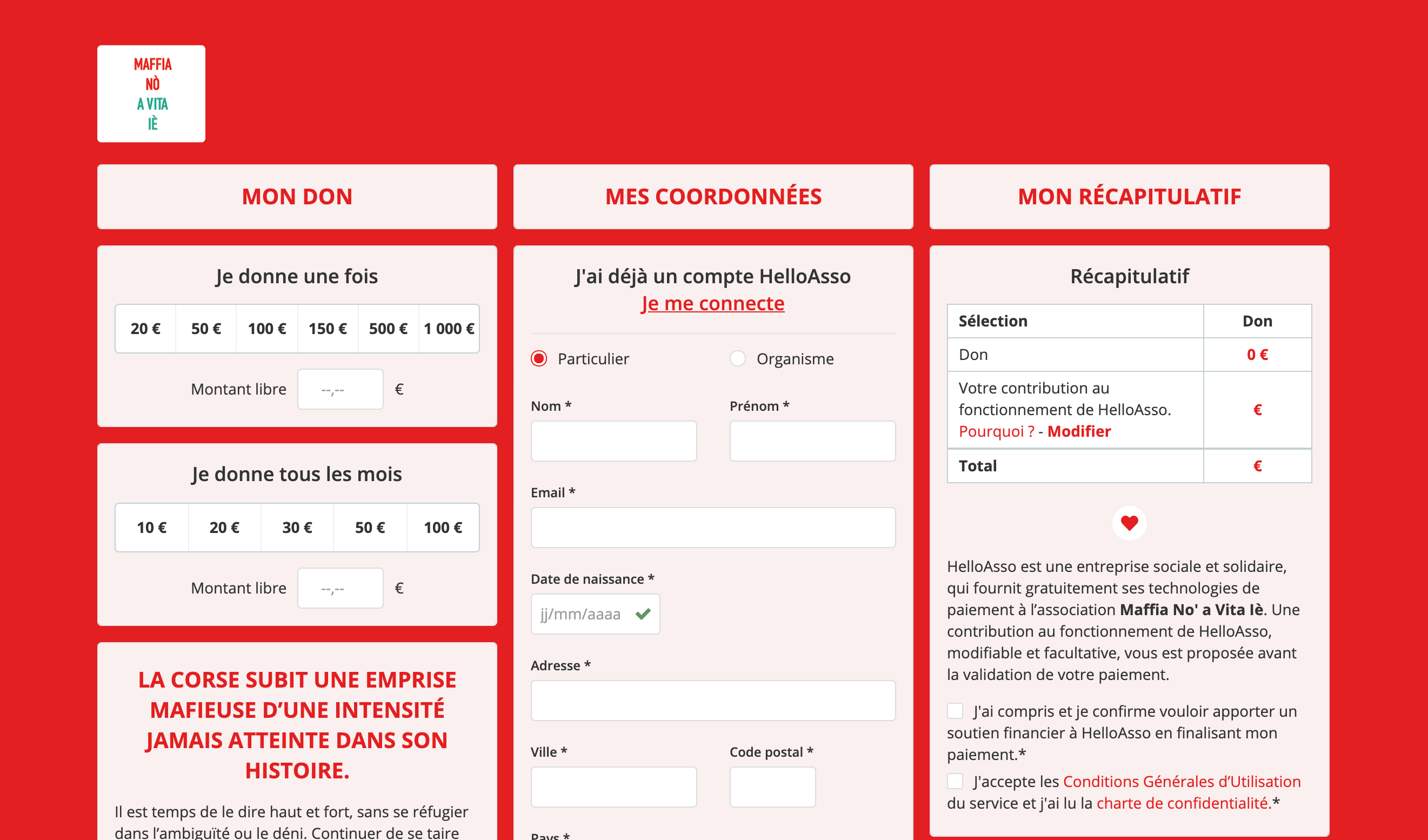Soutenons concrètement le Collectif Maffia No' a vita Iè par un don. Soutenons concrètement le Collectif Maffia No' a vita Iè par un don.