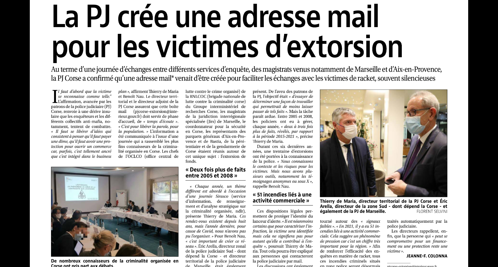 Un reportage de Corse-Matin sur cette réunion