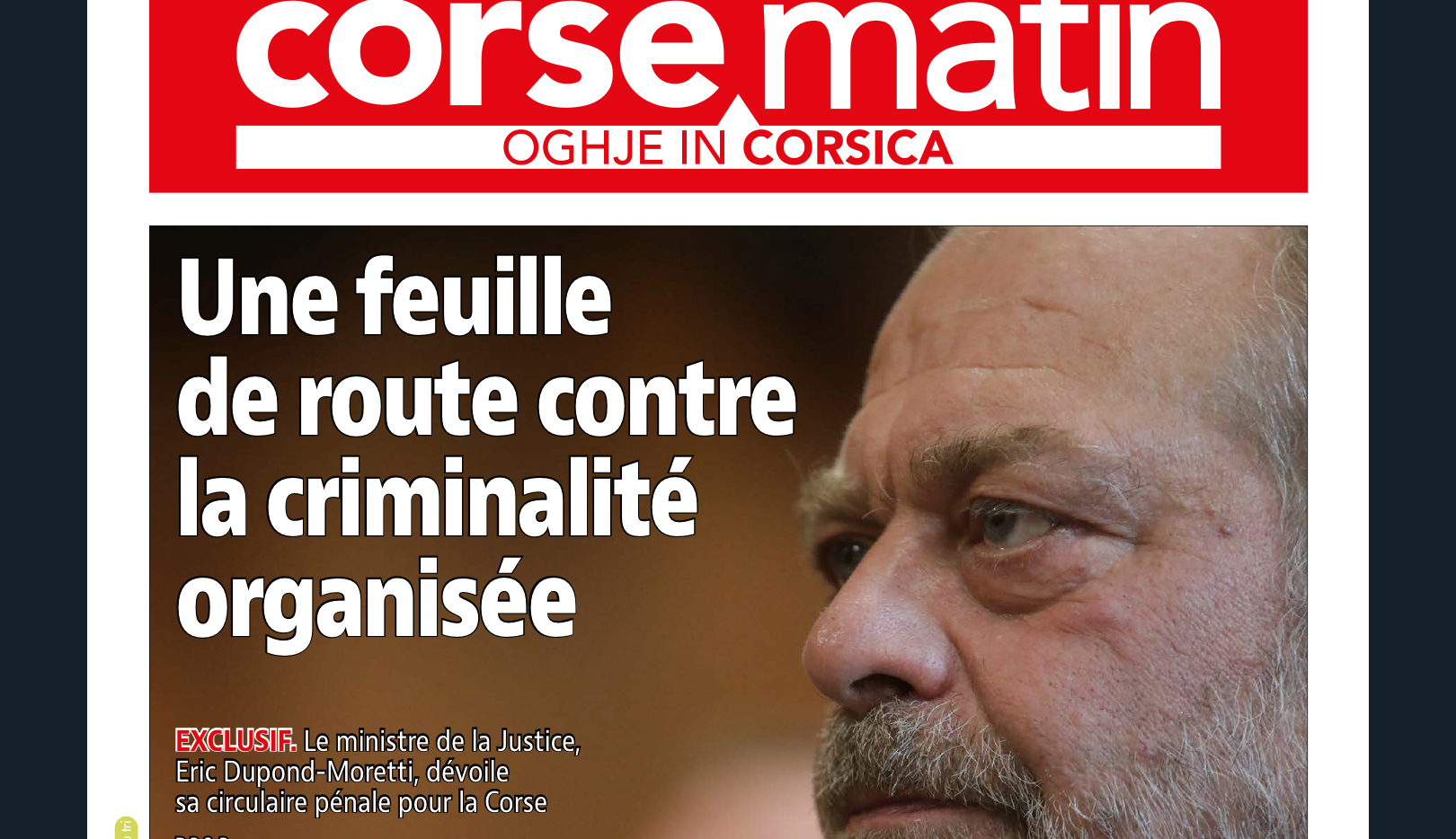 L'interview du Garde des Sceaux, un bras d'honneur à la Corse ?