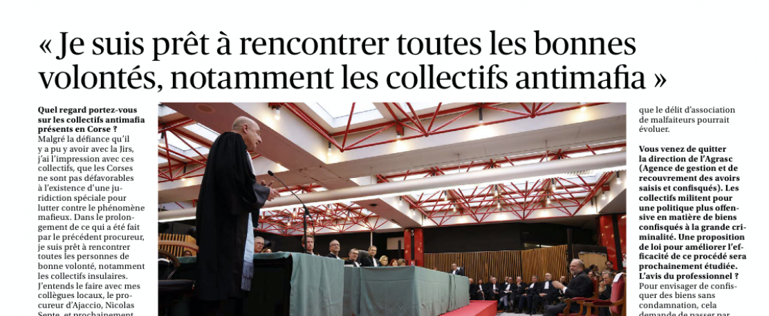 Le Procureur Nicolas Bessone affirme partager "la plupart des analyses des collectifs anti-mafia" !